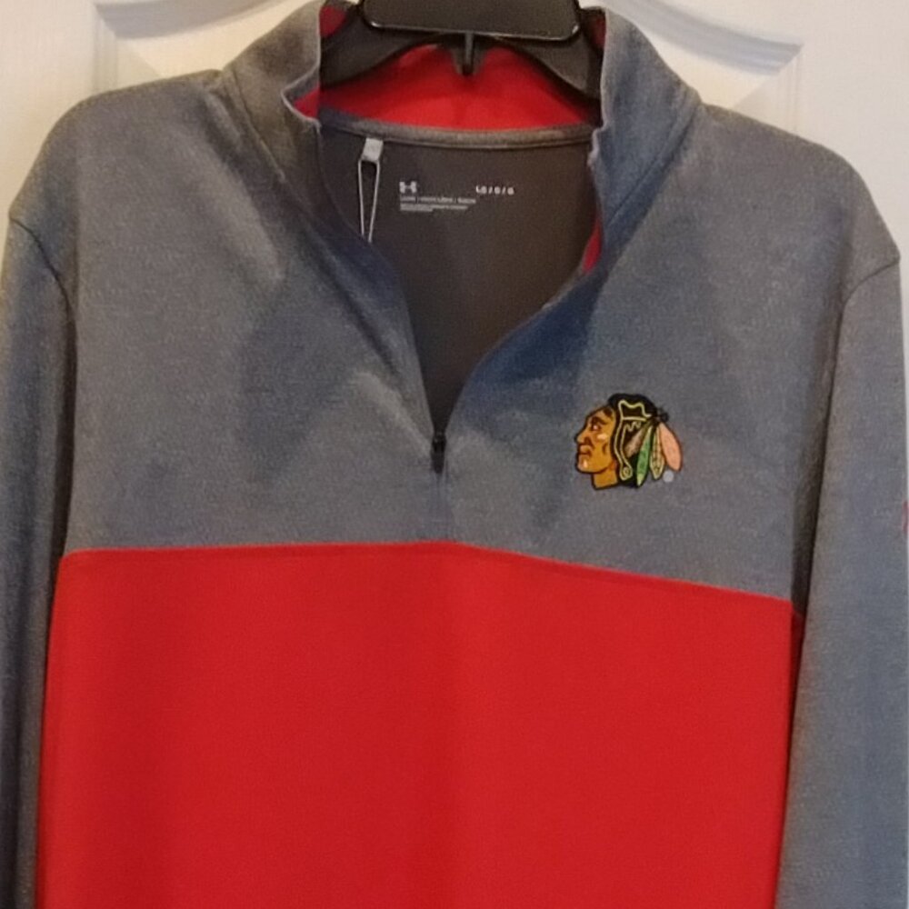 NWT Under Armour Chicago Blackhawks Quarter Zip Size L